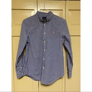 Ralph Lauren Navy Checkered Button Up